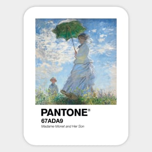 PANTONE MONET -  Claude Monet's Madame Monet and Her Son (1875) by Claude Monet Portrait Sticker